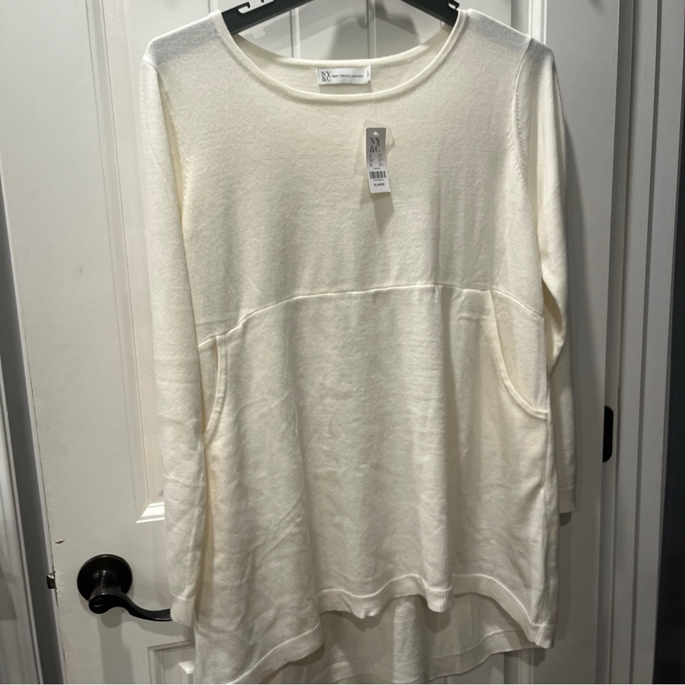 New York & Company Cream Tunic Top woman’s size XL NWT